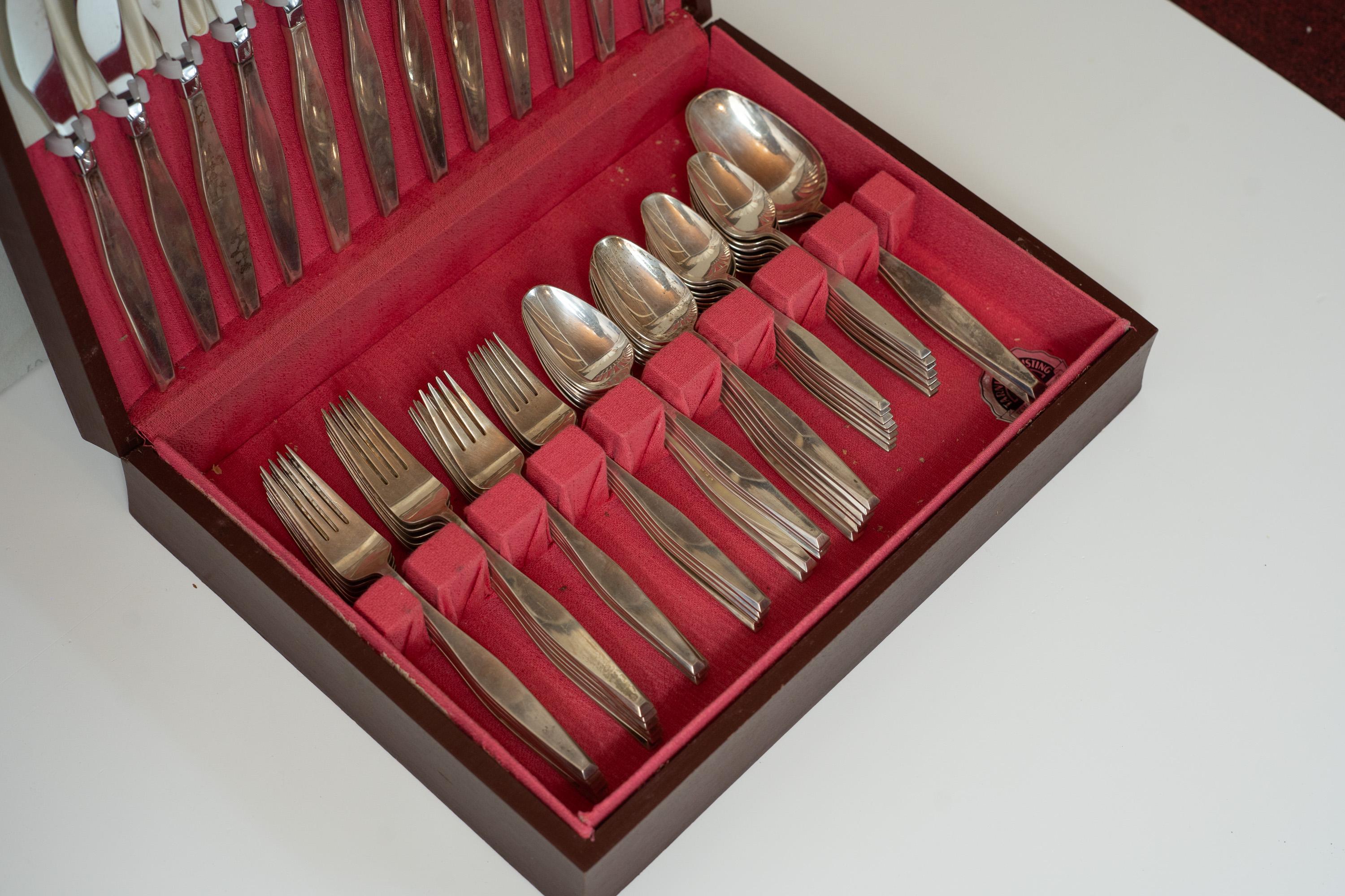 Gorham American Modernist Set di posate in argento per 8 persone 77 pezzi in vendita 12