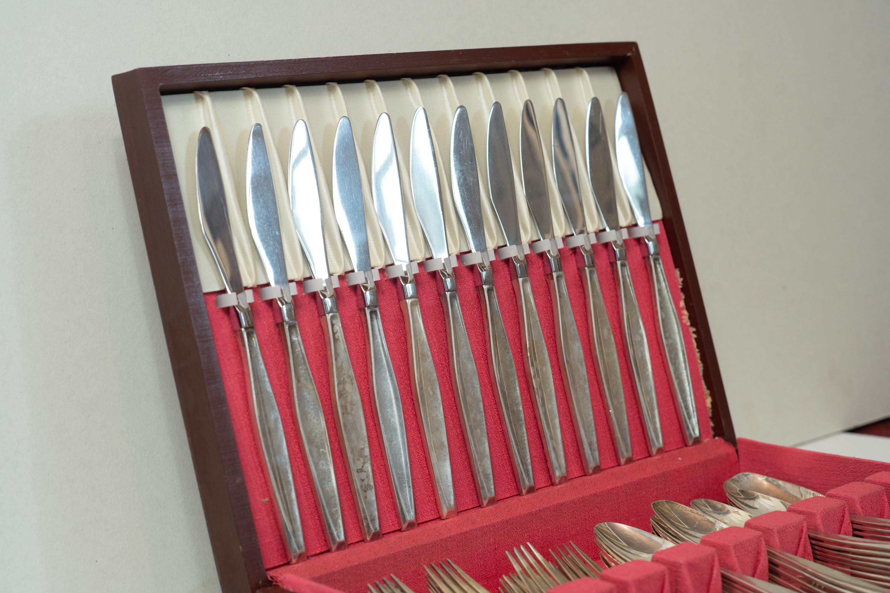 Gorham American Modernist Set di posate in argento per 8 persone 77 pezzi in vendita 13