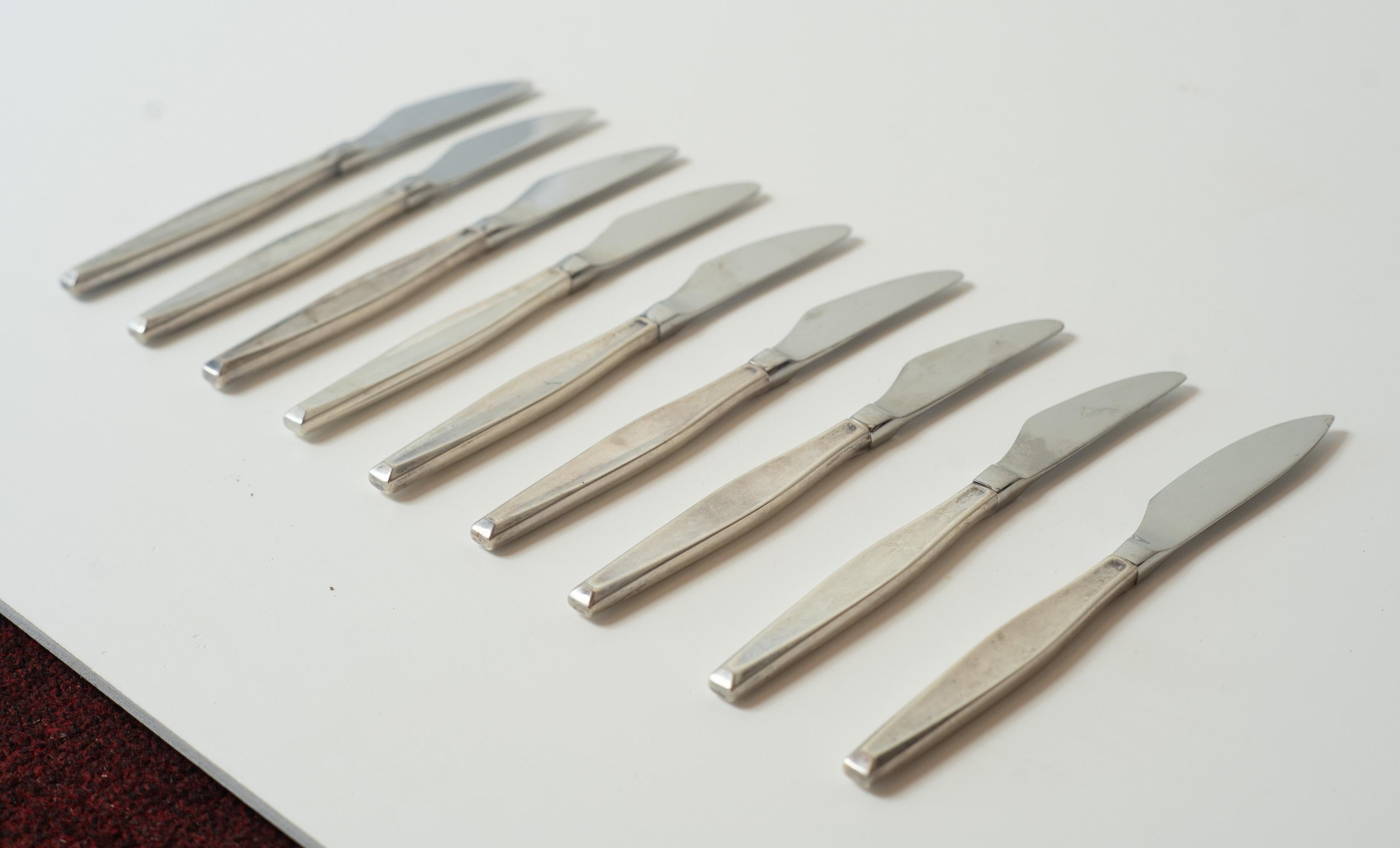 Mid-Century moderno Gorham American Modernist Set di posate in argento per 8 persone 77 pezzi in vendita