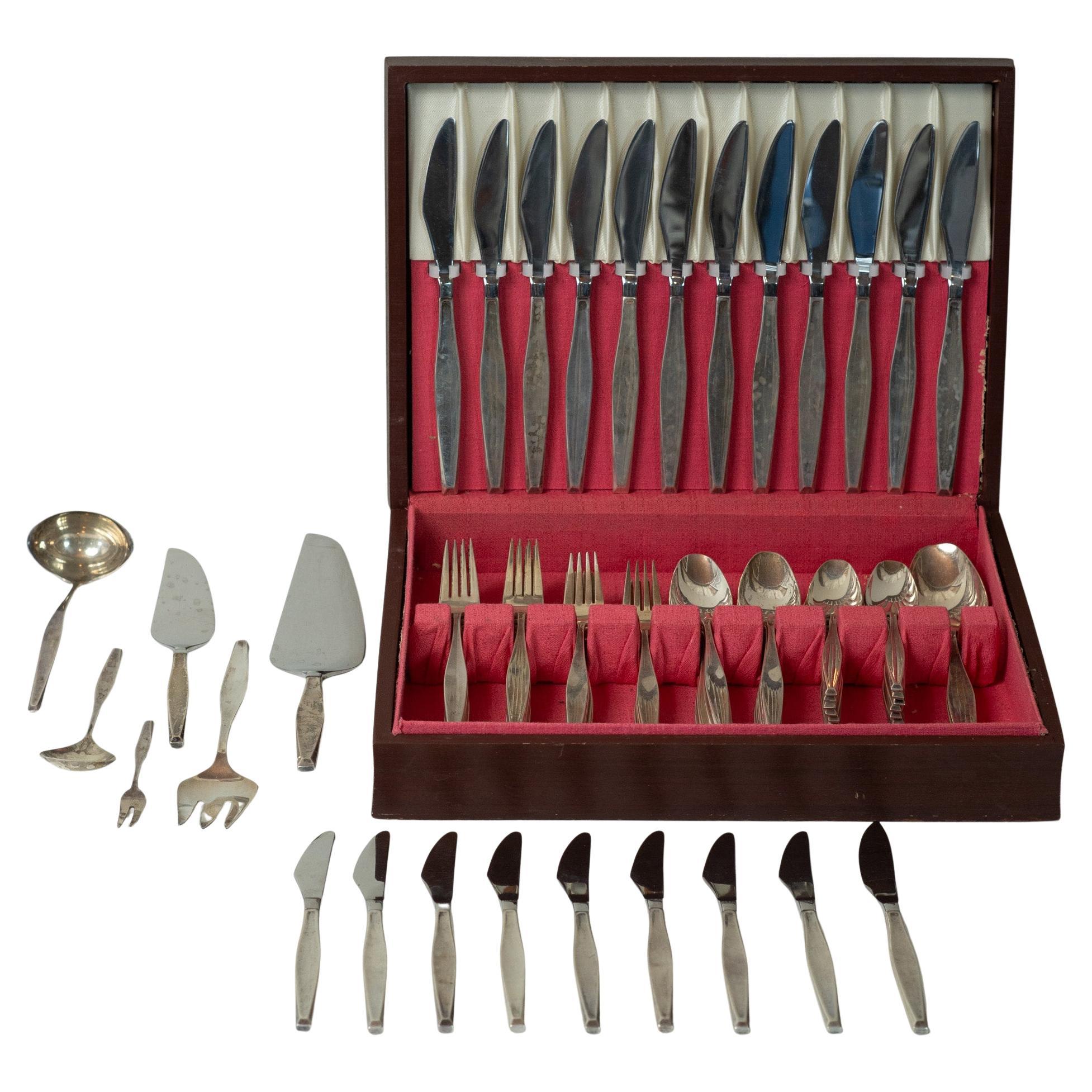Gorham American Modernist Set di posate in argento per 8 persone 77 pezzi in vendita