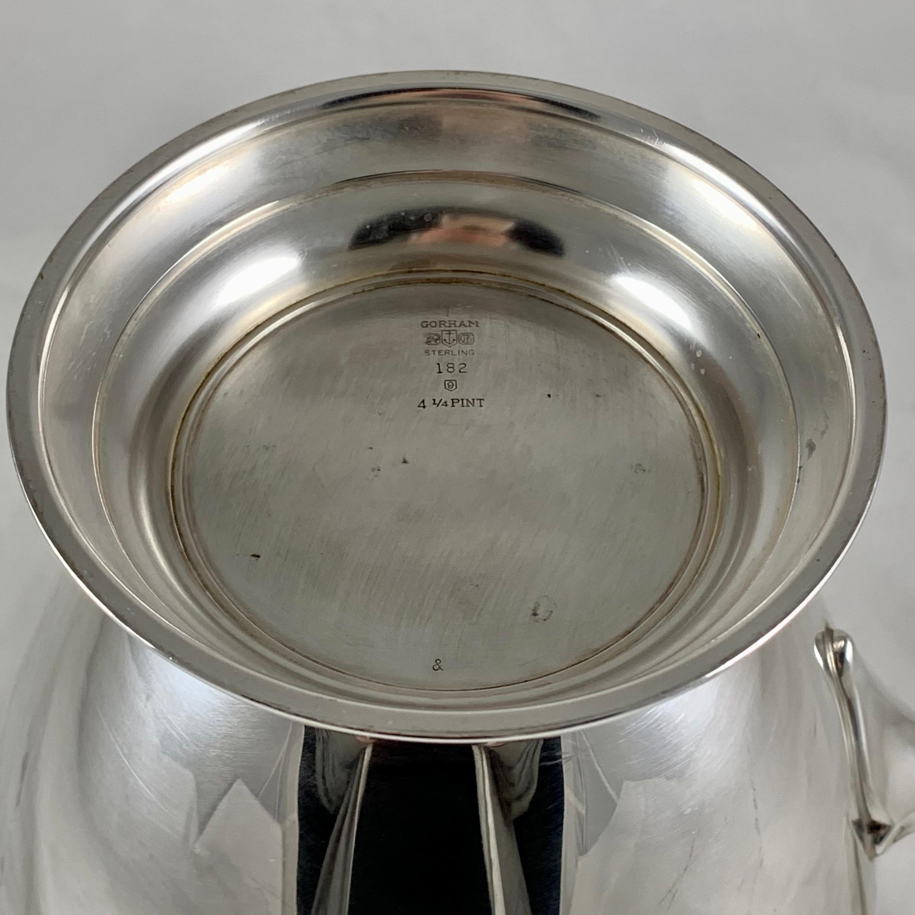 Gorham American Sterling Silver Large Water Pitcher, Dated 1959 6