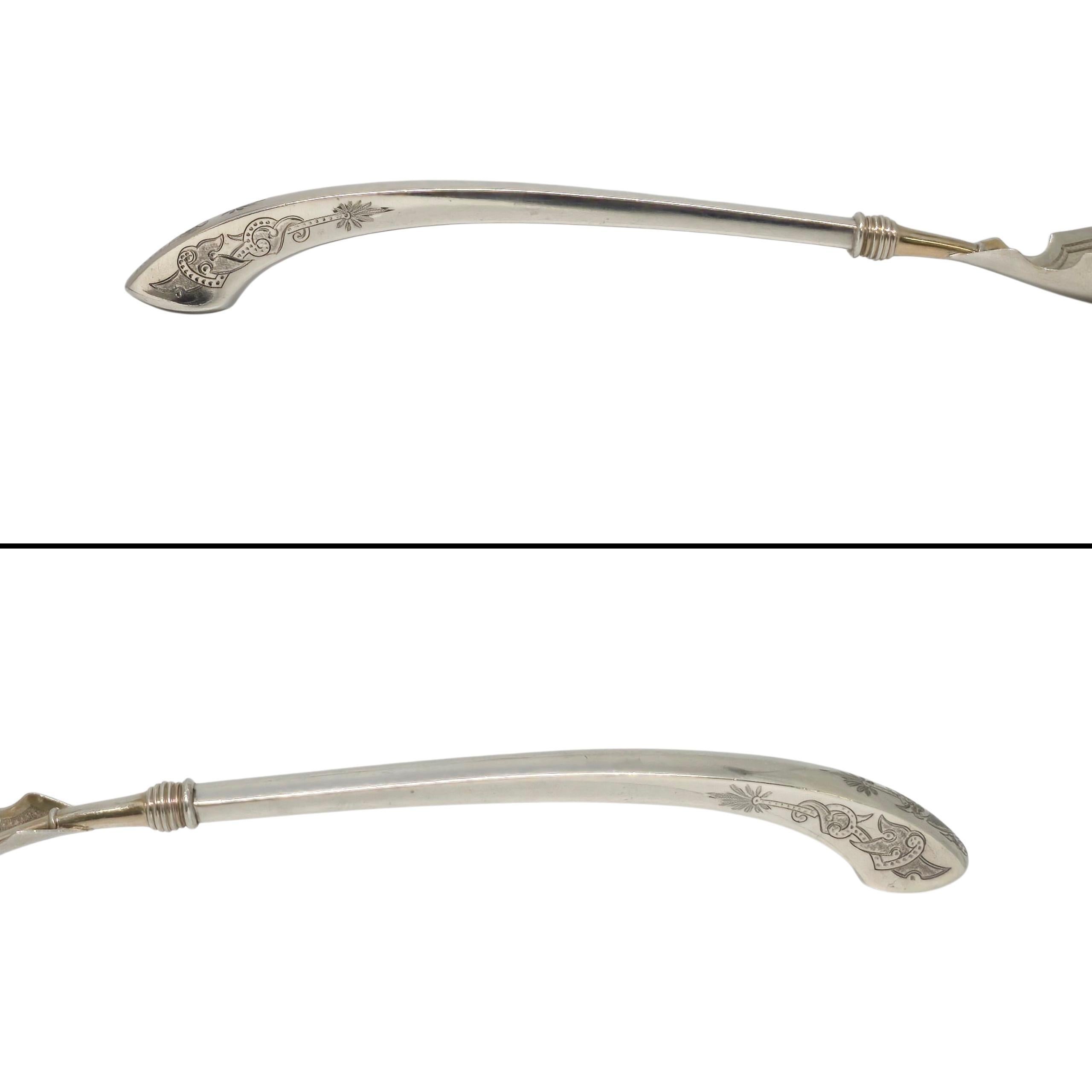 Gorham Angelo Sterling Silber Gold waschen Schüssel servieren Löffel w/Monogramm #22991 im Angebot 2