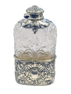 Gorham Antique Sterling & Crystal Art Nouveau Pocket Flask