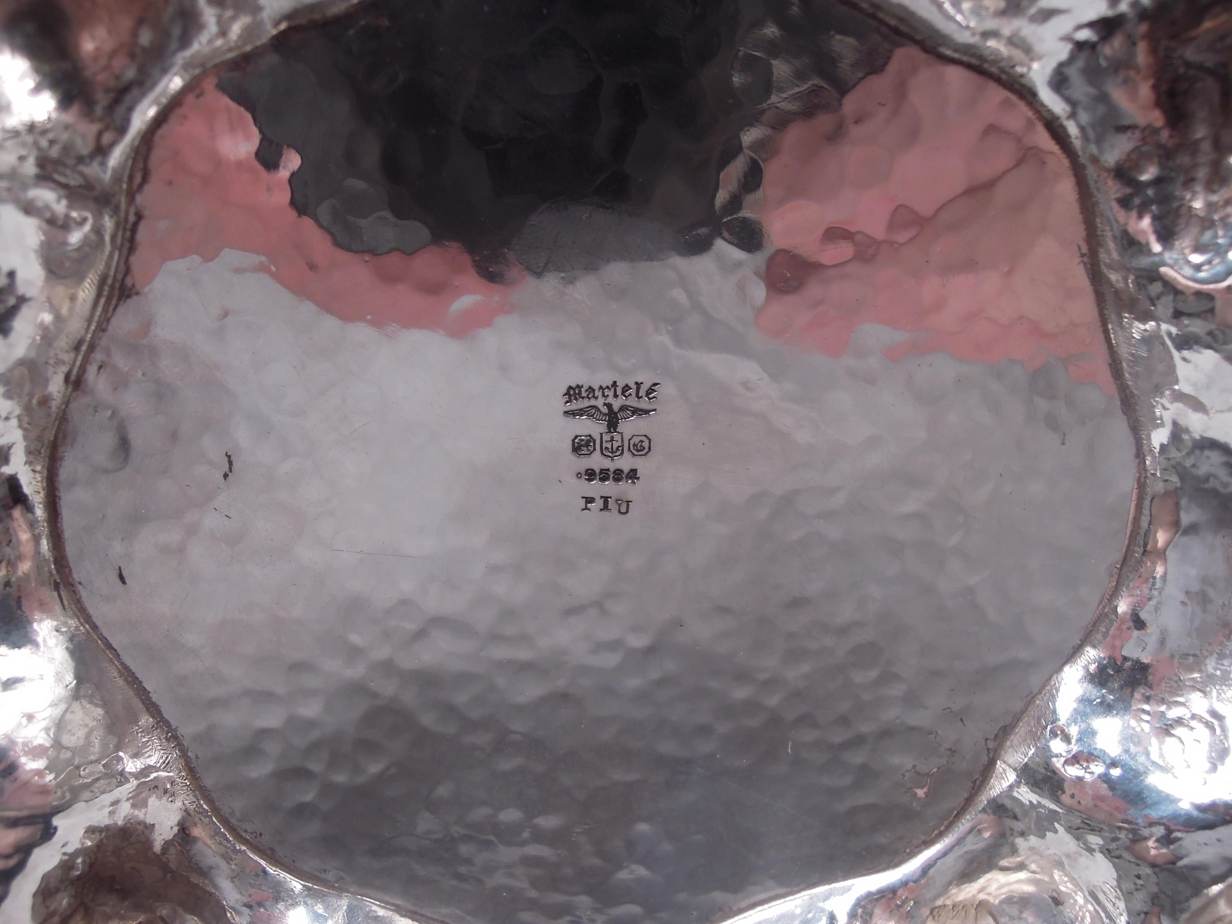 Set da caffè e da tè in argento di Gorham Art Nouveau Martelé con vassoio 5