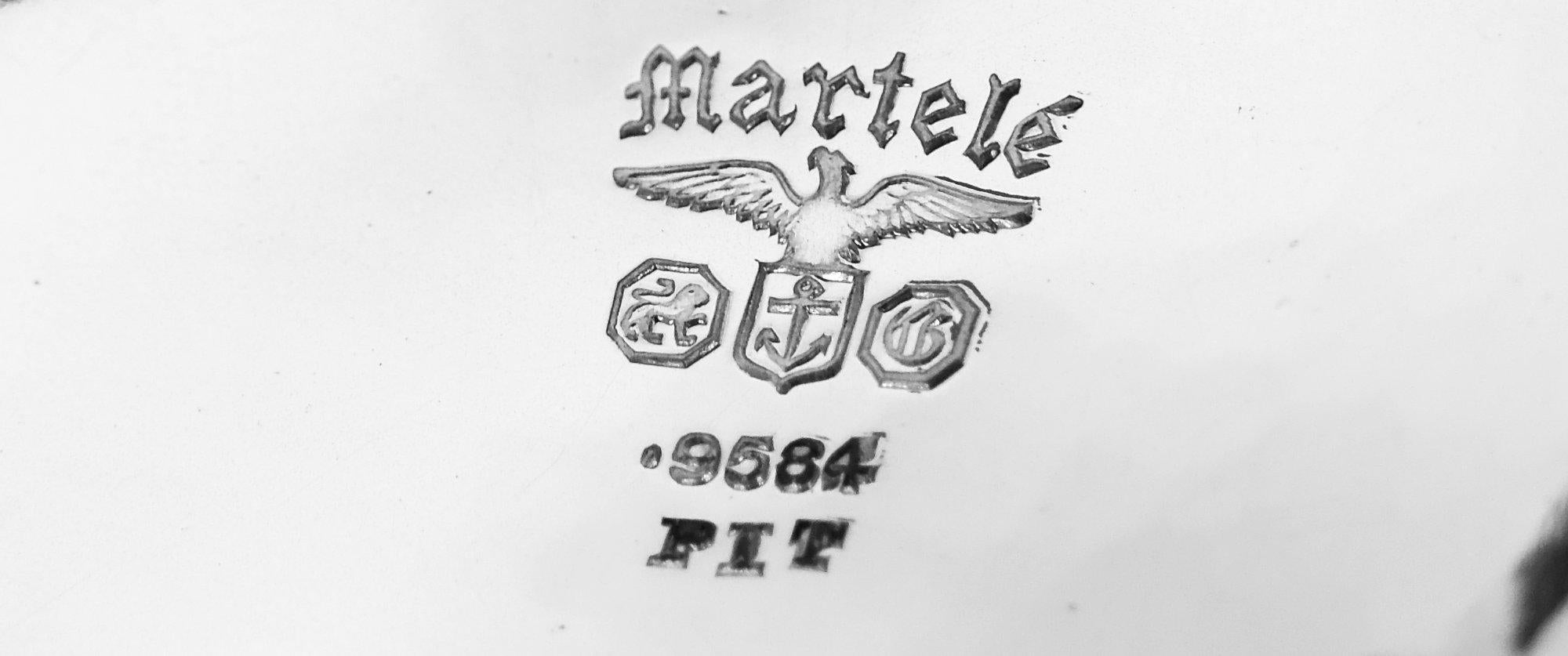 Set da caffè e da tè in argento di Gorham Art Nouveau Martelé con vassoio 7