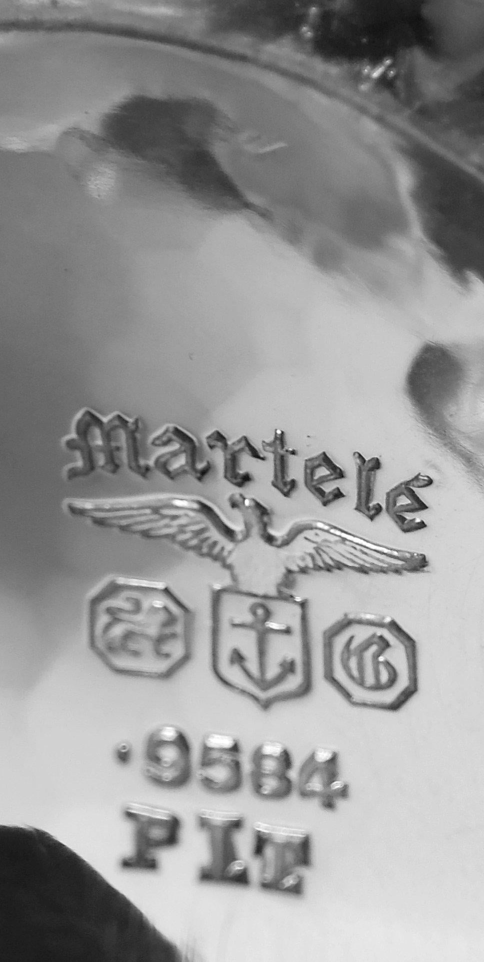 Set da caffè e da tè in argento di Gorham Art Nouveau Martelé con vassoio 9