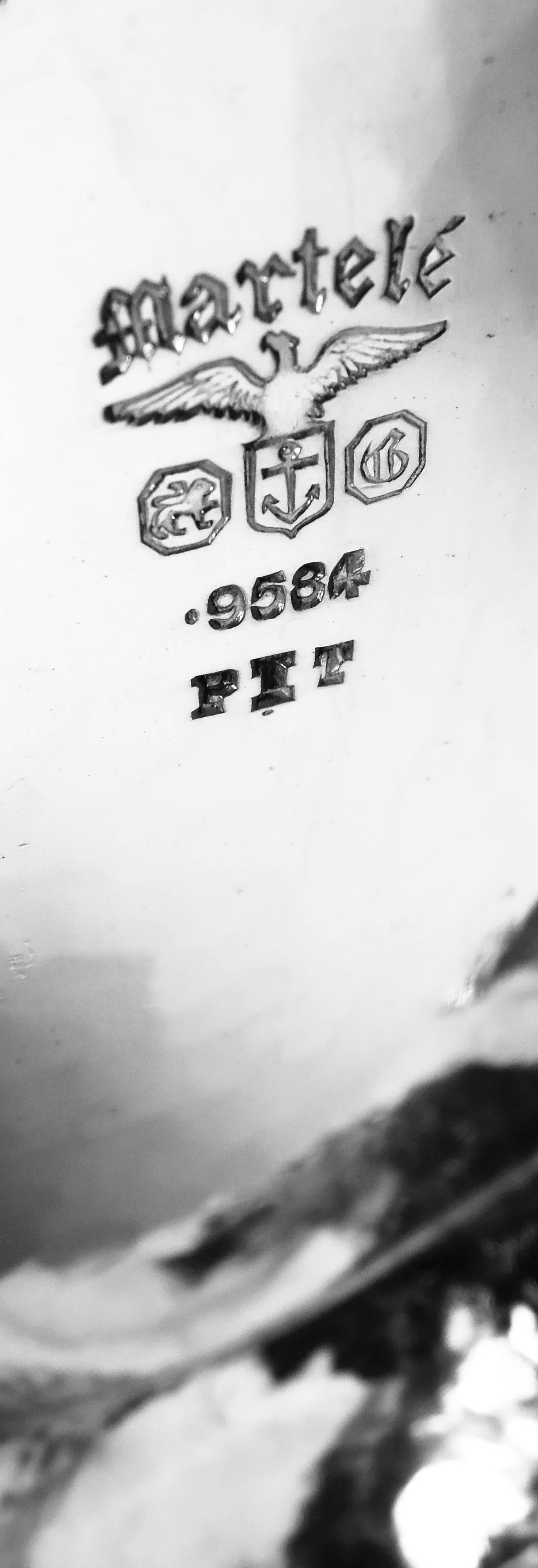 Set da caffè e da tè in argento di Gorham Art Nouveau Martelé con vassoio 10