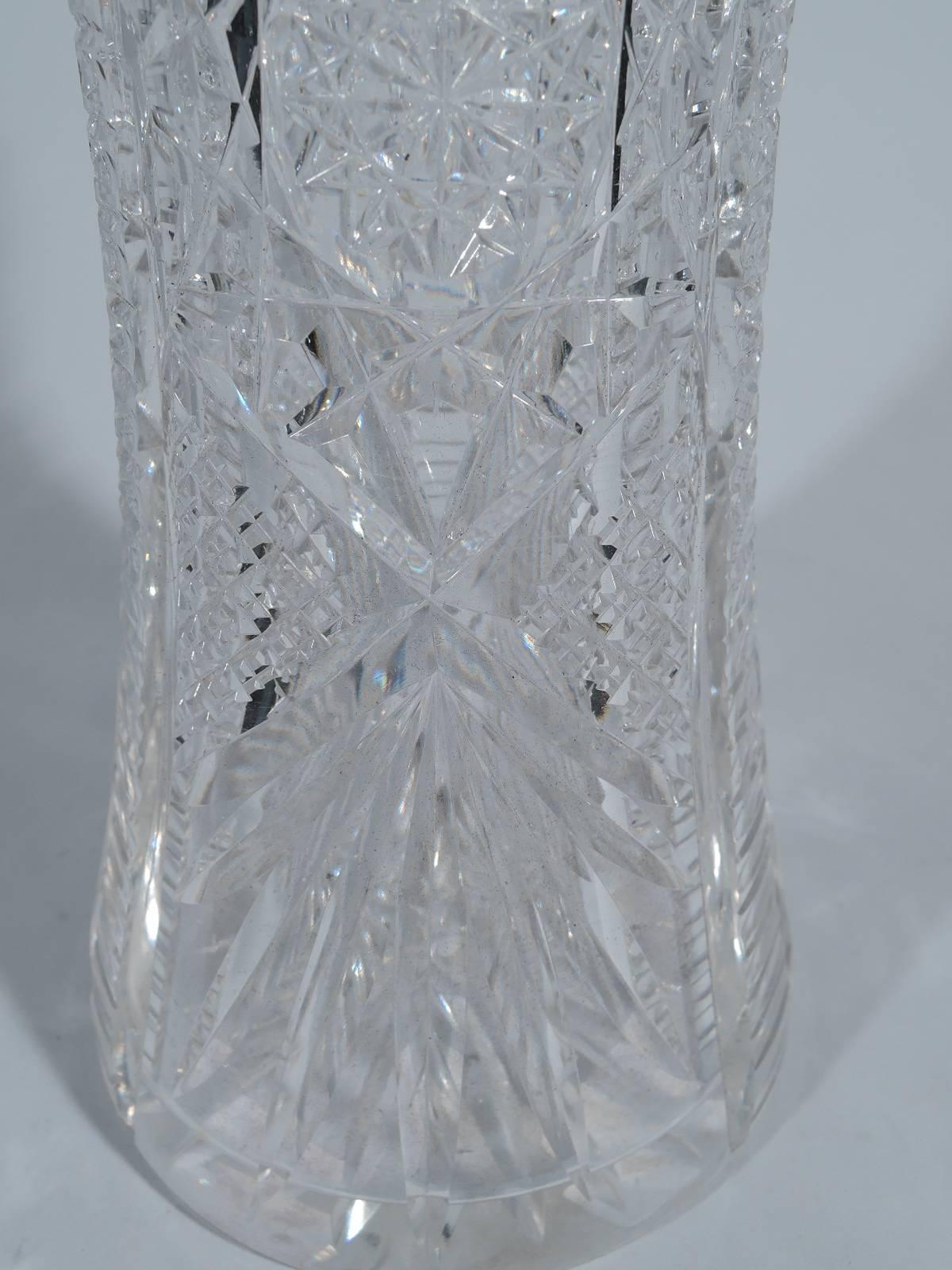 Gorham Art Nouveau Sterling Silver and Brilliant Cut-Glass Vase 2