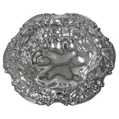Vintage Gorham Art Nouveau Sterling Silver Floral Decorated Bowl, C.1900
