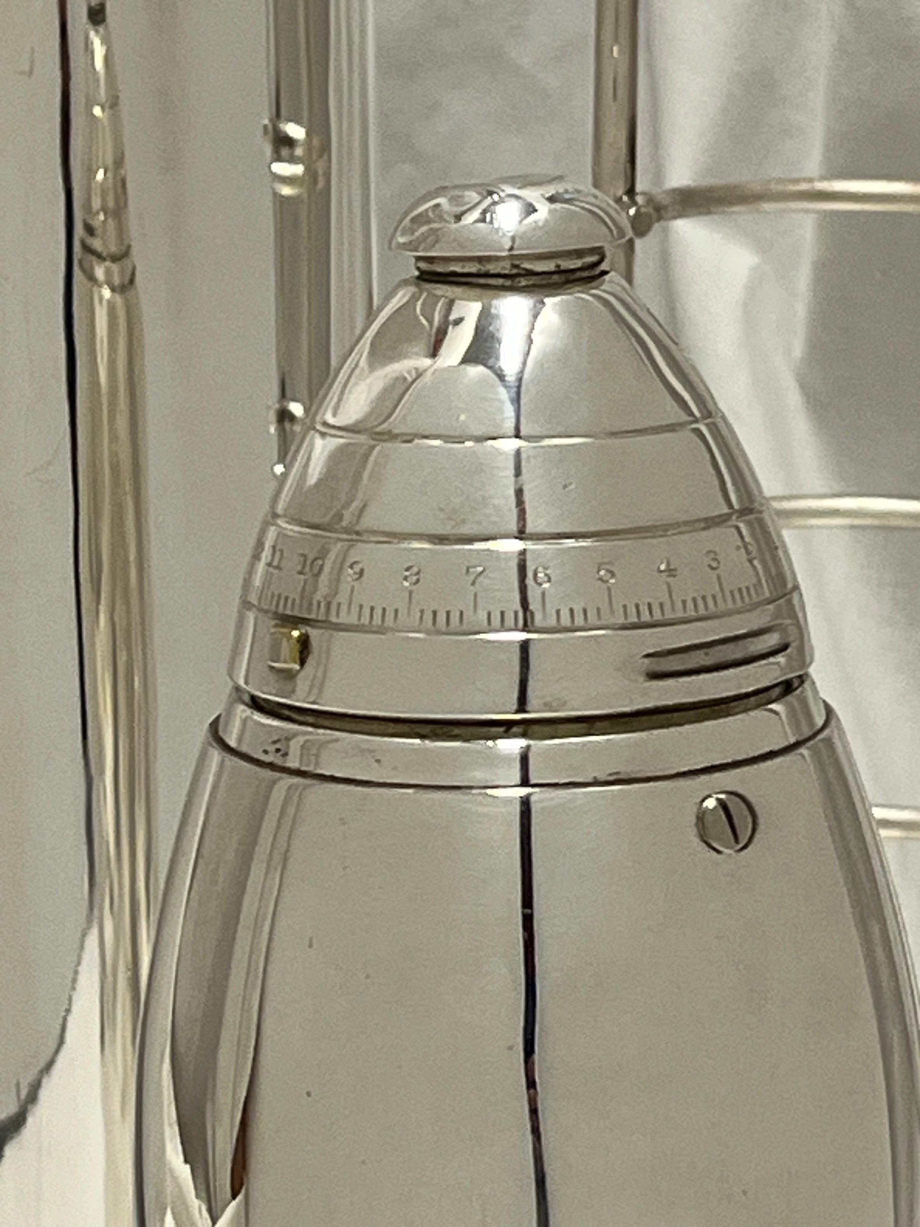 Gorham Artillery Shell Silver Plate 37 inch Antique Cocktail Shaker with Rack For Sale 1