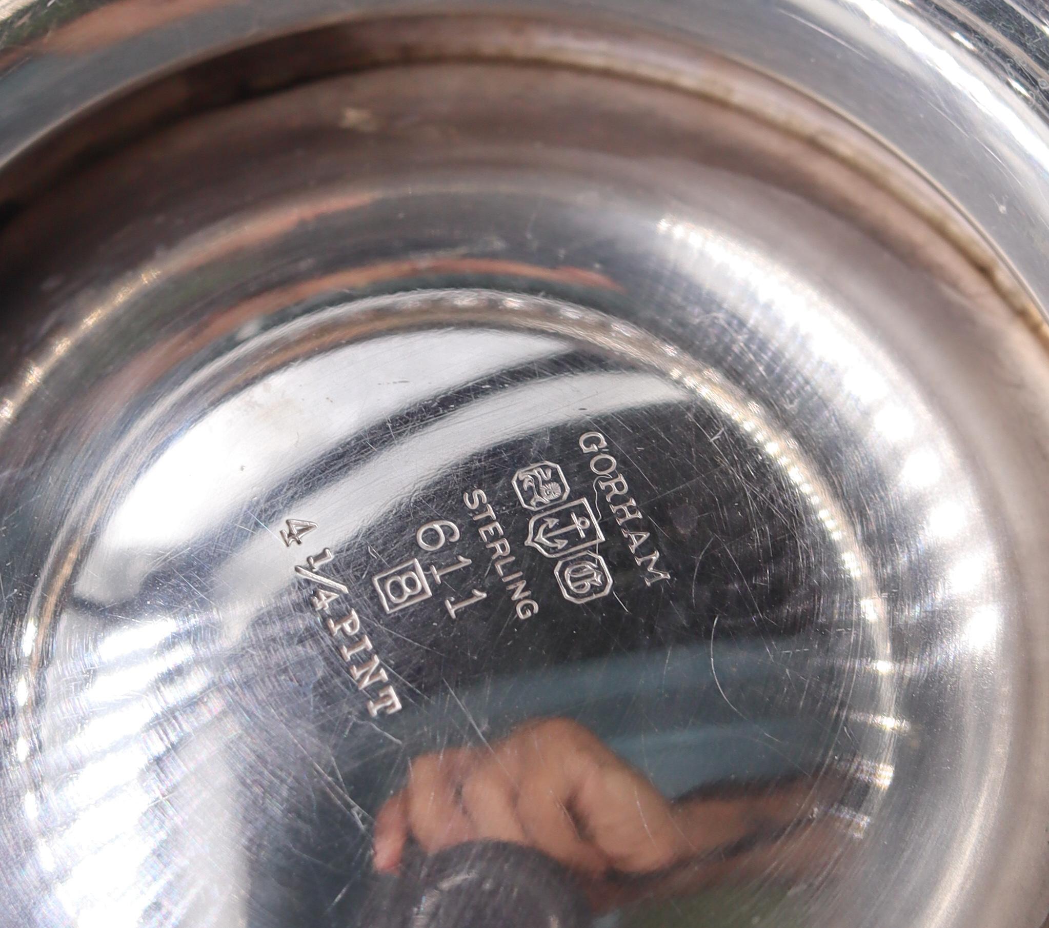 North American Gorham Birmingham 1948 American 4.5 Pints Classic Water Pitcher Jar 925 Sterling