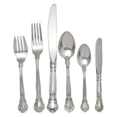 Gorham Chantilly Sterling Silver Flatware Set Patented in 1895, 6 Place Setting