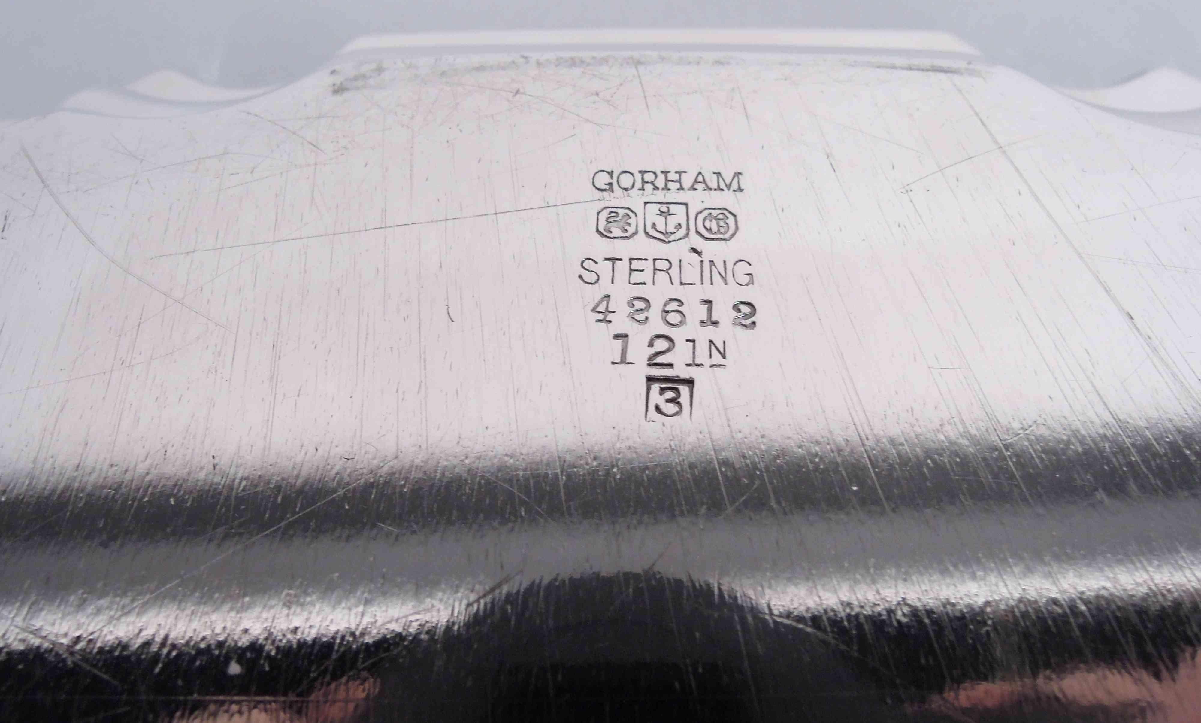 Gorham Chippendale Sterling Silver 12-Inch Round Piecrust Tray, 1943 1