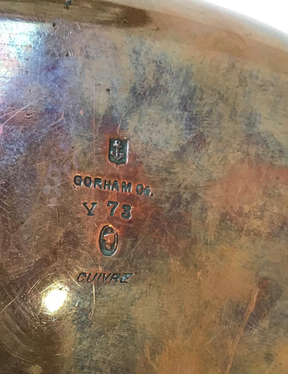 Gorham & Co Aesthetic Movement Copper and Silver Tray In Good Condition For Sale In Paris, FR