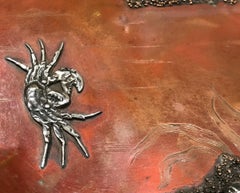 Ästhetizismus-Tablett von Gorham & Co aus Kupfer und Silber mit Krügen