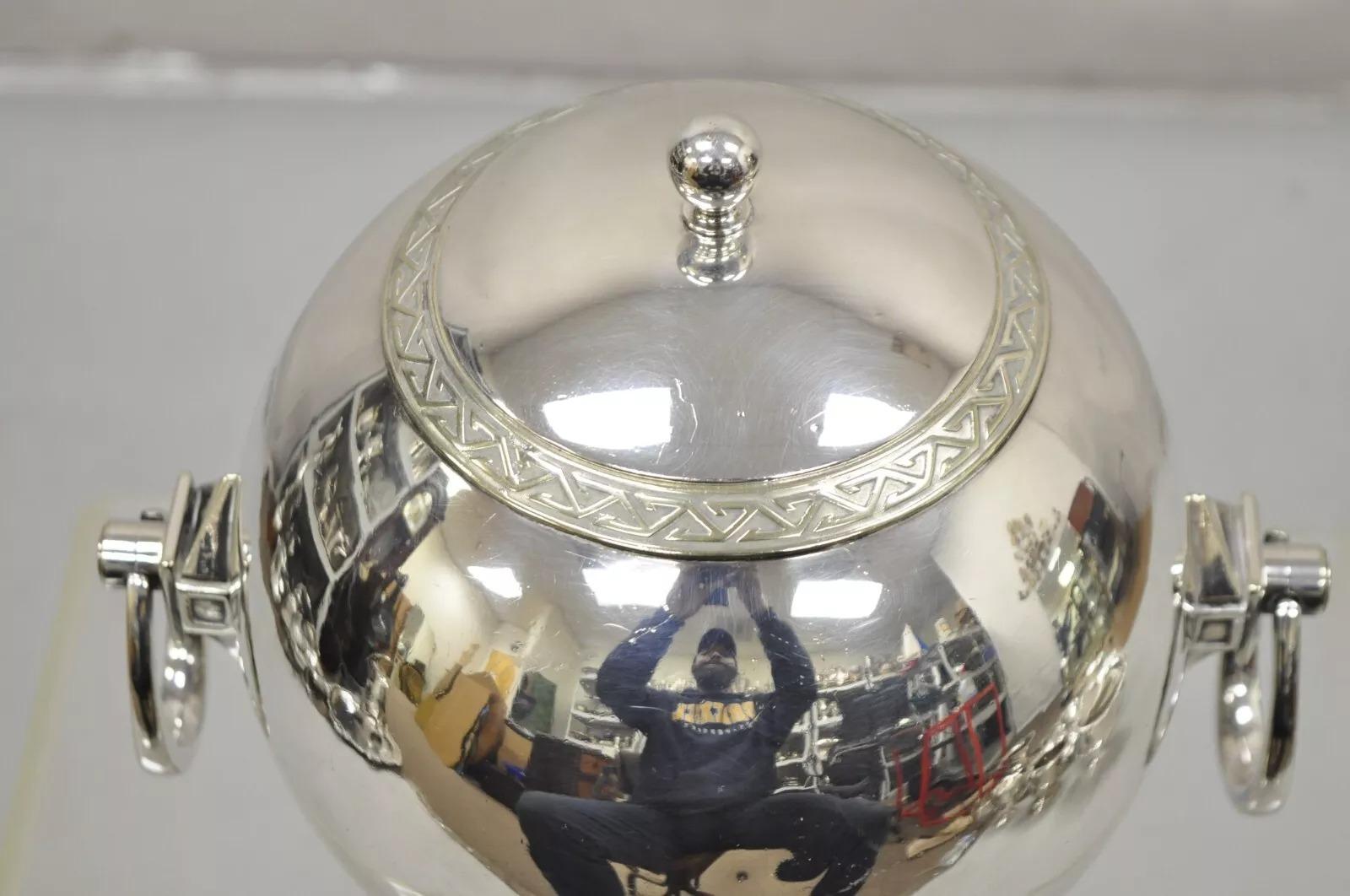 Gorham Co Figural Silver Plated Art Deco Ball Form Samovar Hot Water Dispenser For Sale 6