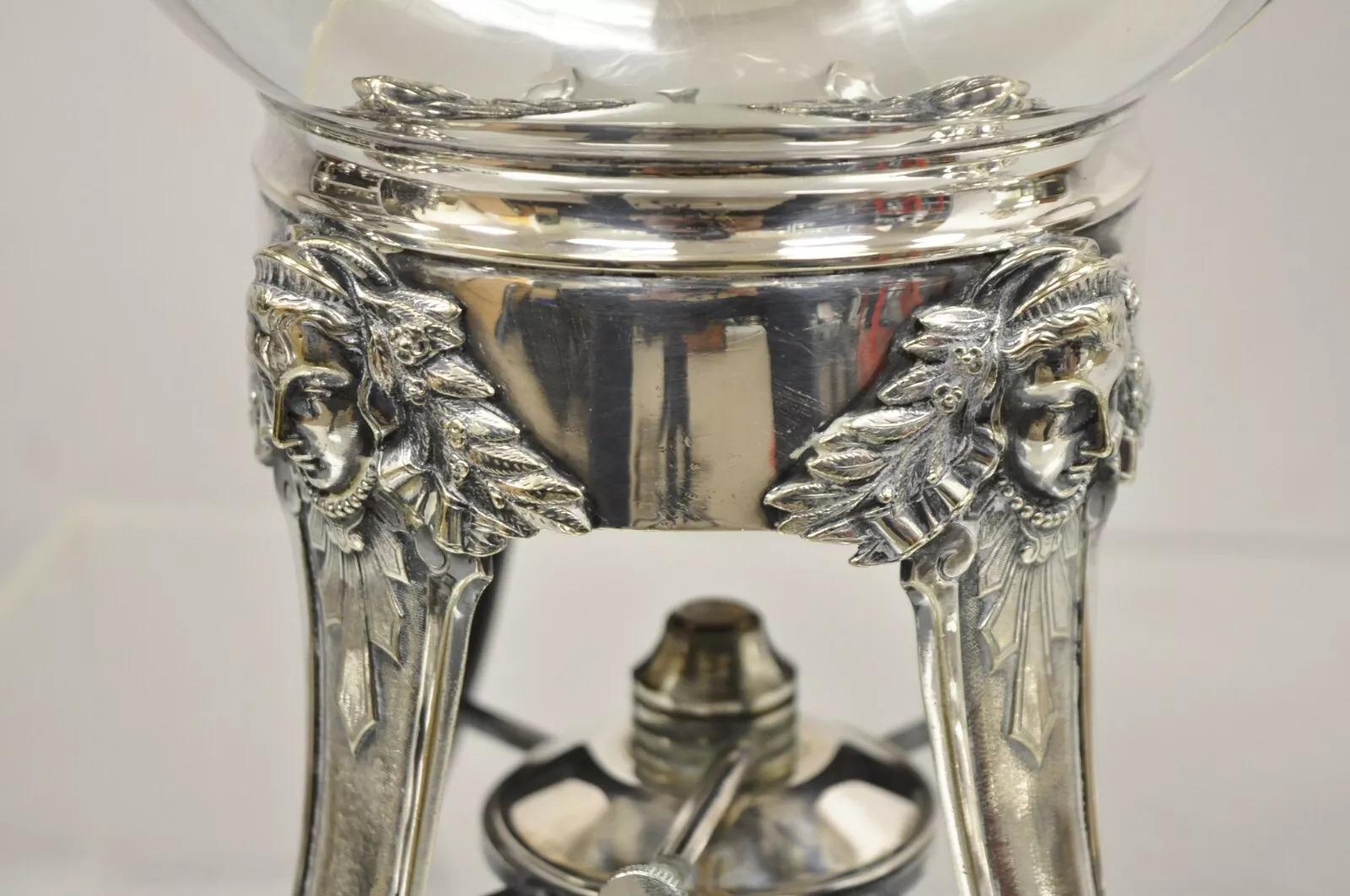 Gorham Co Figural Silver Plated Art Deco Ball Form Samovar Hot Water Dispenser For Sale 7