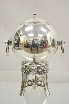 Gorham Co Figural Silver Plated Art Deco Ball Form Samovar Hot Water Dispenser