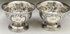 Gorham Coin Silver Pair of Open Salt Cellars from 1850s