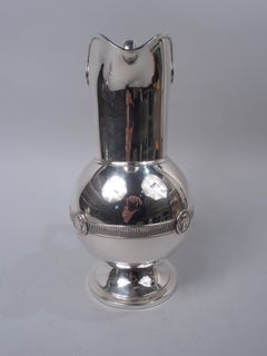 Gorham Coin Silver Water Pitcher in Classic Medallion Pattern