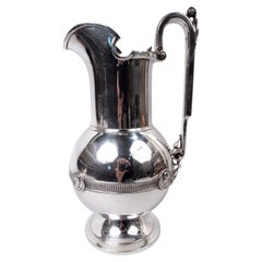 Gorham Coin Silver Water Pitcher in Classic Medallion Pattern