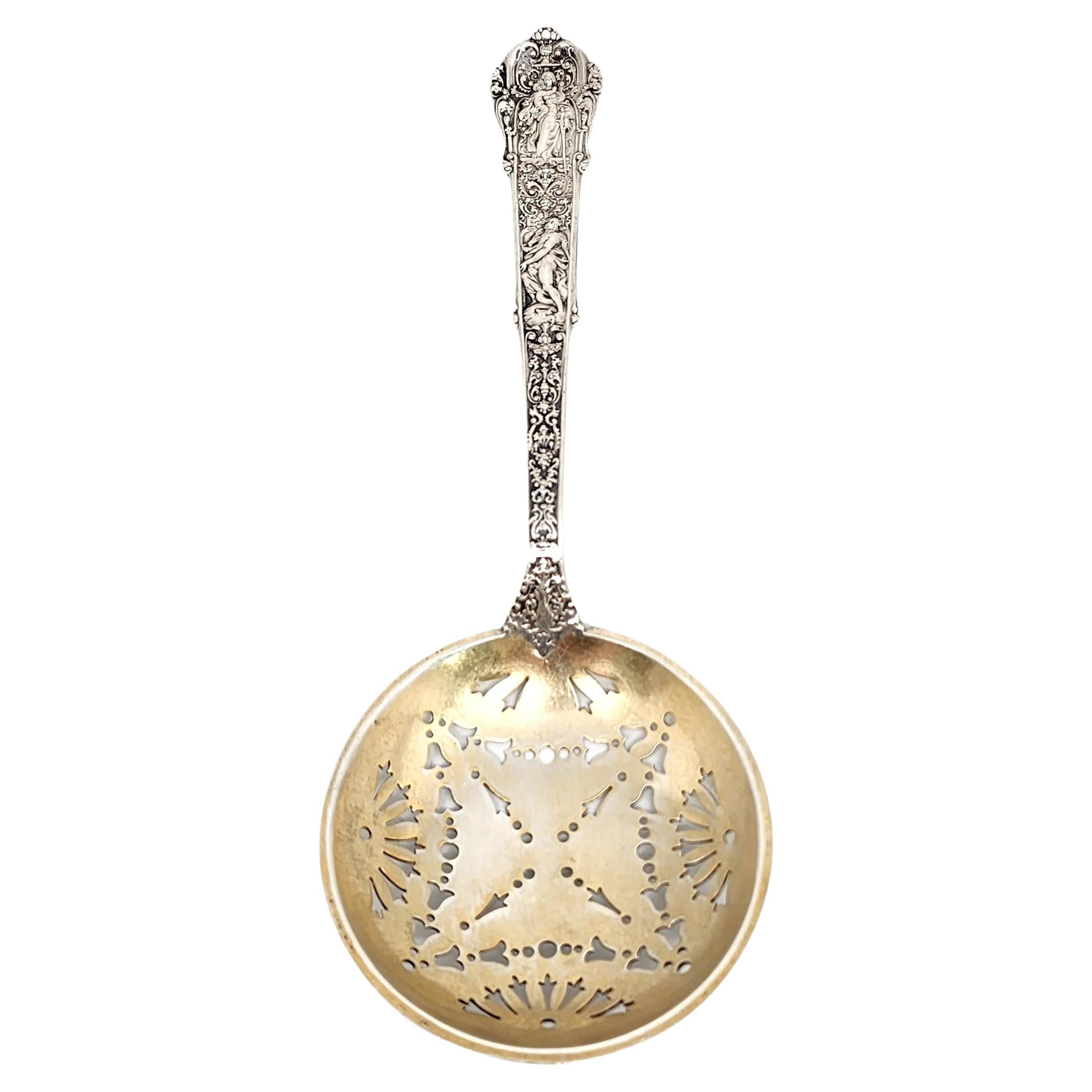 Gorham Coligni Sterling Silver Gold Wash Bowl Pea Serving Spoon w/Mono #15661 For Sale