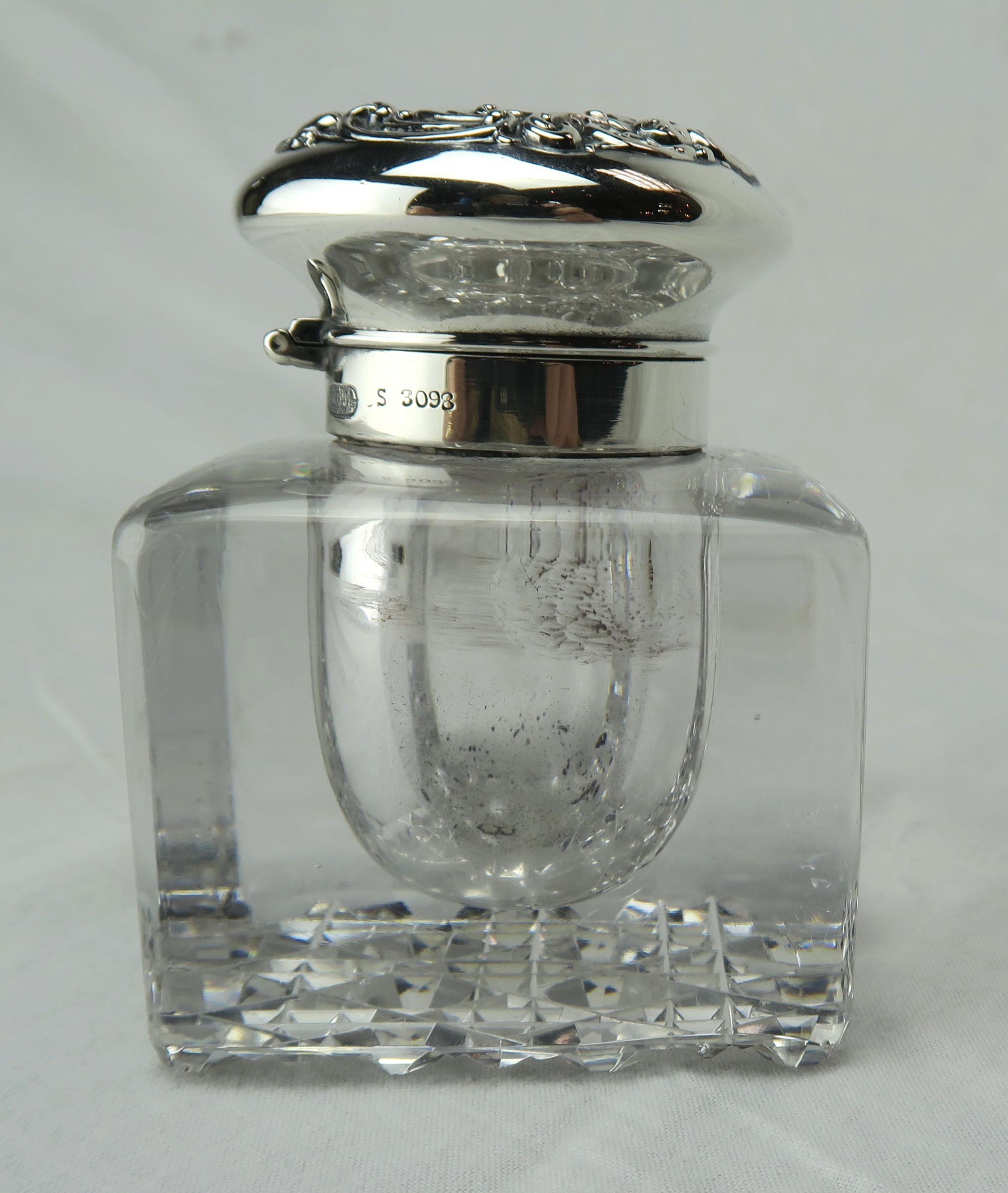 Other Gorham Crystal Inkwell with Sterling Lid