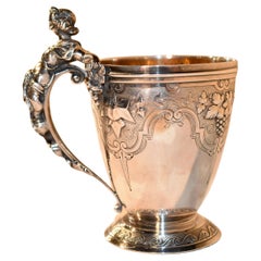 Gorham Cup with Figural Handle of a Mermaid, Marked 1874