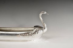 Gorham Durgin Sterling Silver Elongated Figural Swan Centerpiece