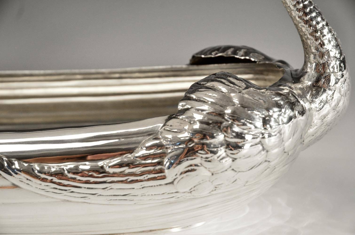 Metalwork Gorham Durgin Sterling Silver Elongated Figural Swan Centerpiece