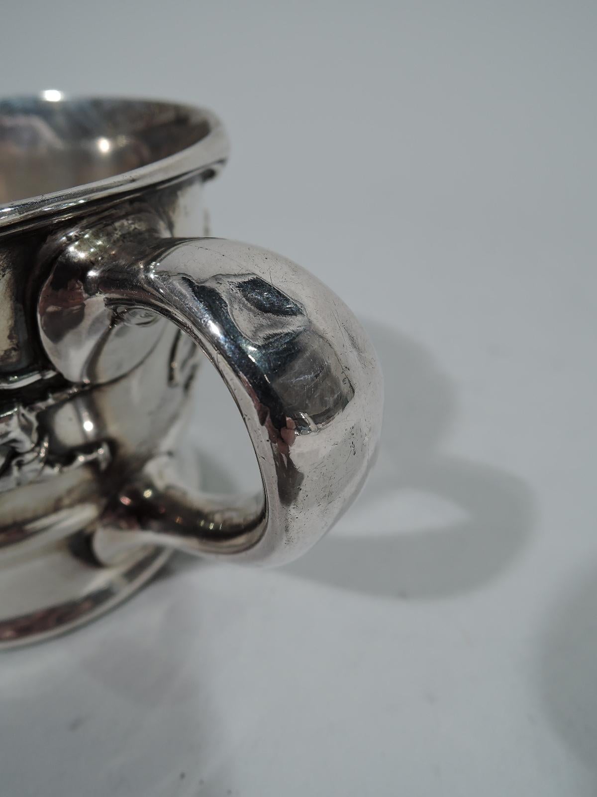 20th Century Gorham Edwardian Sterling Silver Allegorical Baby Cup