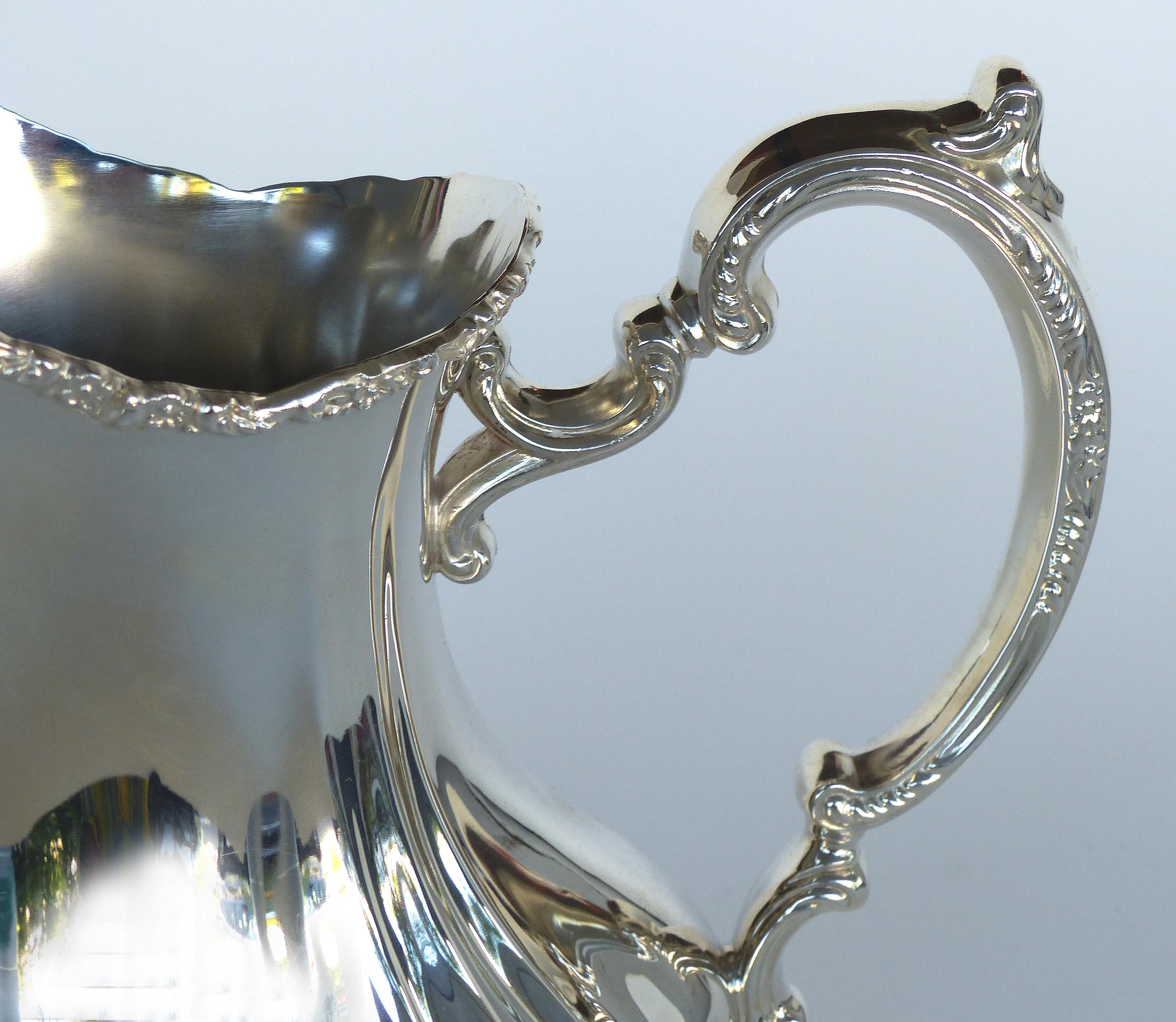 Gorham Electroplated Nickel Silver Footed Water Pitcher In Good Condition In Miami, FL