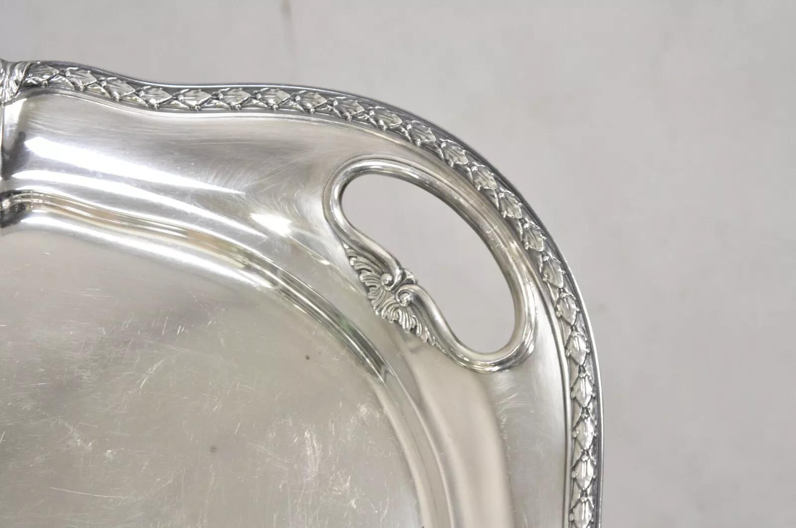 Bandeja de servir ovalada Gorham inglesa eduardiana Y907 con corona bañada en plata Eduardiano en venta