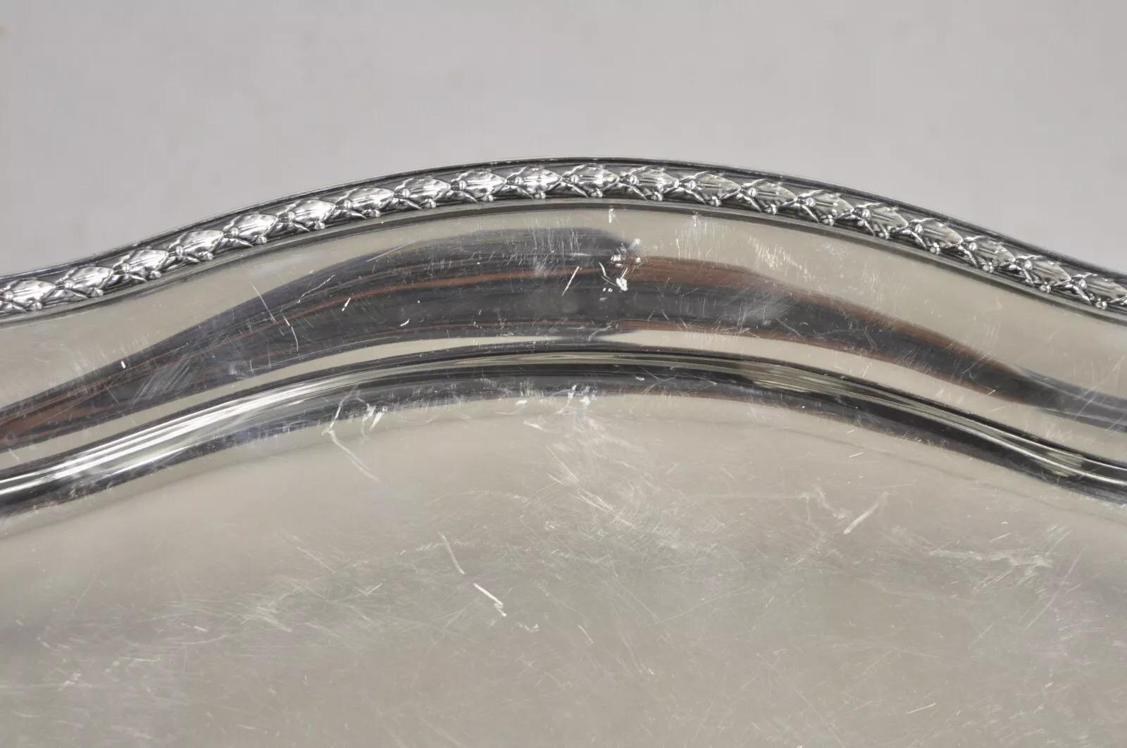 Bandeja de servir ovalada Gorham inglesa eduardiana Y907 con corona bañada en plata Desconocido en venta