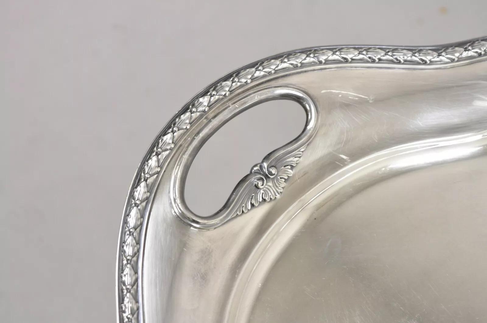 Bandeja de servir ovalada Gorham inglesa eduardiana Y907 con corona bañada en plata Chapado en plata en venta