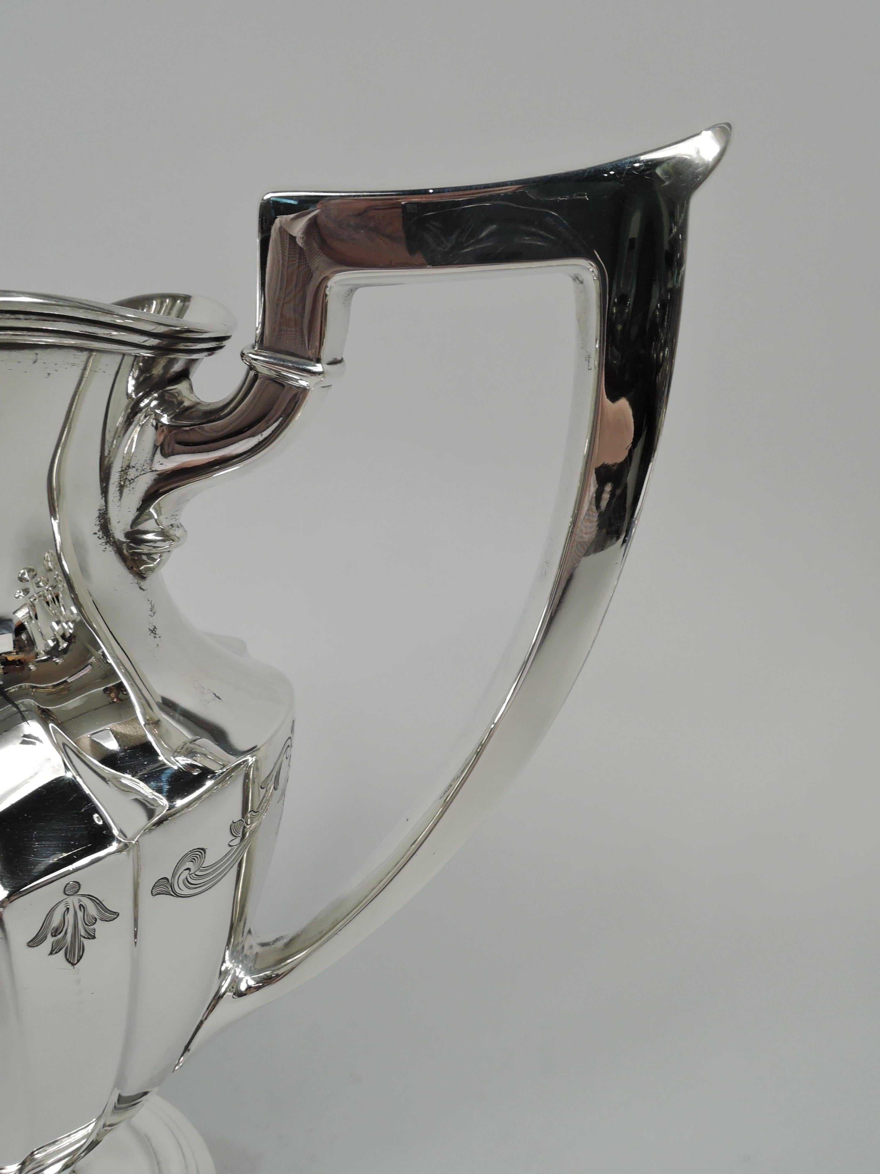 Gorham Engraved Plymouth Sterling Silver Water Pitcher In Excellent Condition In New York, NY