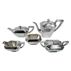 Gorham Fairfax Art Deco Sterling Silver 5-Piece Coffee and Tea Set