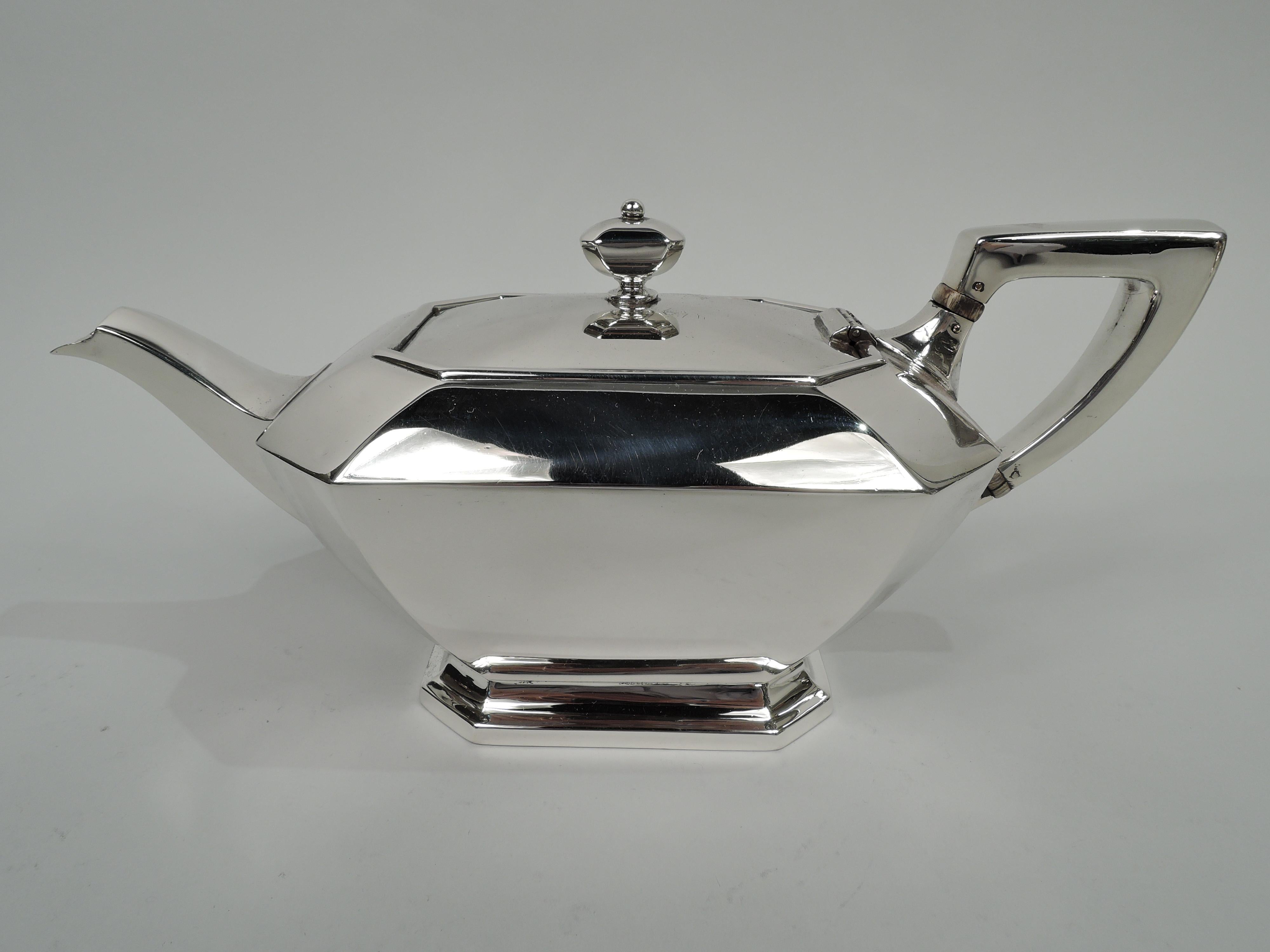 American Gorham Fairfax Art Deco Sterling Silver Coffee & Tea Set on Tray For Sale