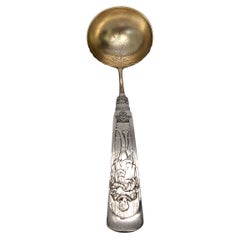 Gorham Fontainebleau Argento Sterling Gold Wash Bowl Mestolo da zuppa grande con monogramma