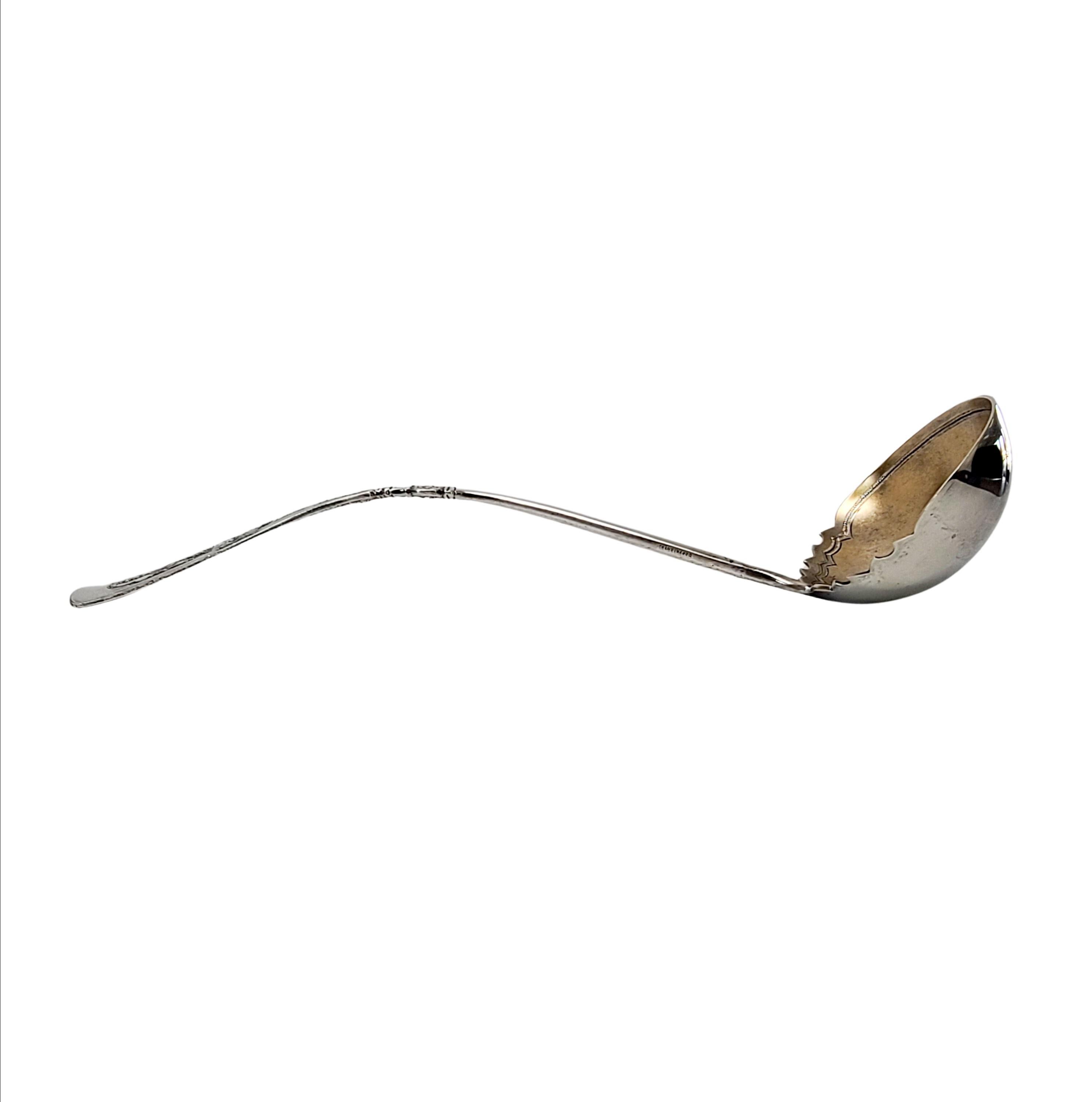 Gorham Fontainebleau Sterling Silver Gold Wash Bowl Oyster Ladle w/Monogram In Good Condition In Washington Depot, CT