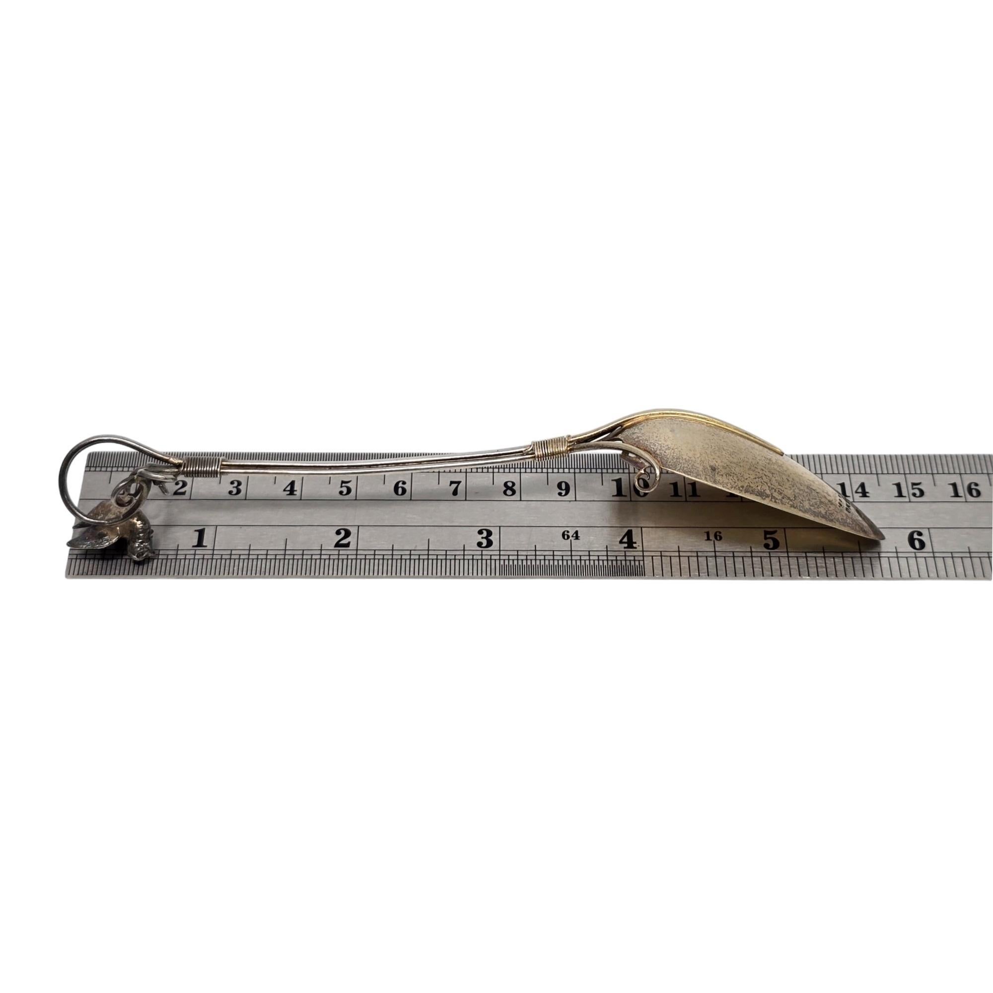Gorham per Tiffany & Co. Cucchiaio per uccelli in argento sterling e oro 5 3/4