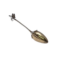 Gorham for Tiffany & Co Sterling Silver Gold Wash Bowl Bird Spoon 5 3/4" #18977