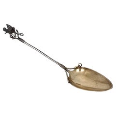 Antique Gorham for Tiffany & Co Sterling Silver Gold Wash Bowl Bird Spoon 5 3/4" #18977