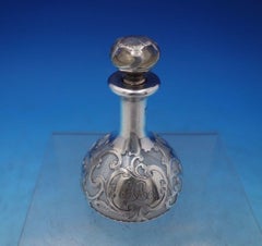Gorham Glass Perfume Bottle with Silver Overlay