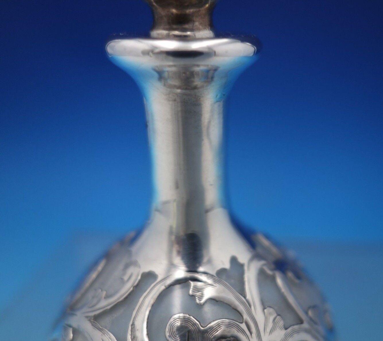 Gorham Glass Perfume Bottle with Silver Overlay 3