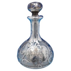 Gorham Glass Perfume Bottle with Silver Overlay