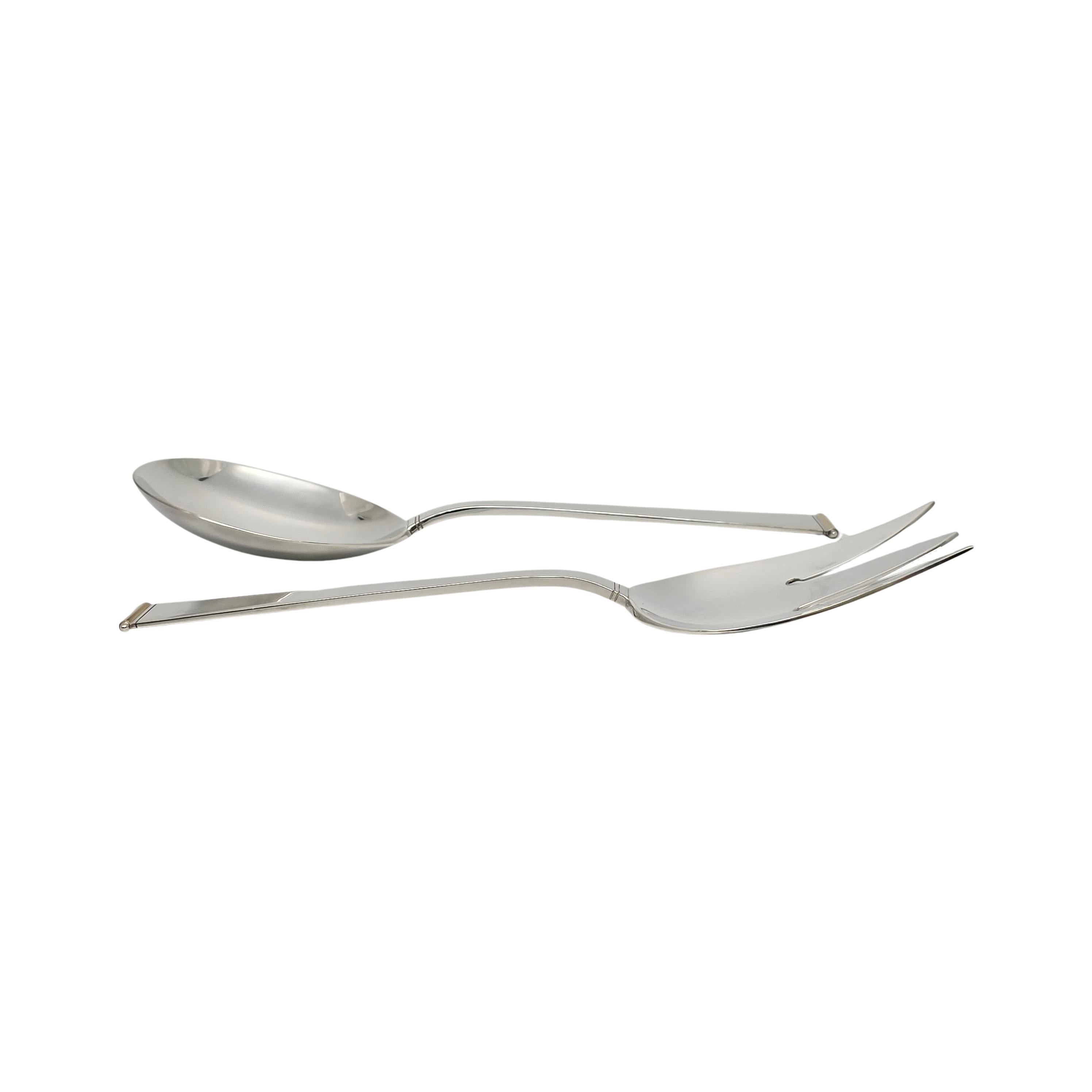 Set di forchette e cucchiai da insalata in argento sterling con punta d'oro di Gorham #18802 In condizioni buone in vendita a Washington Depot, CT