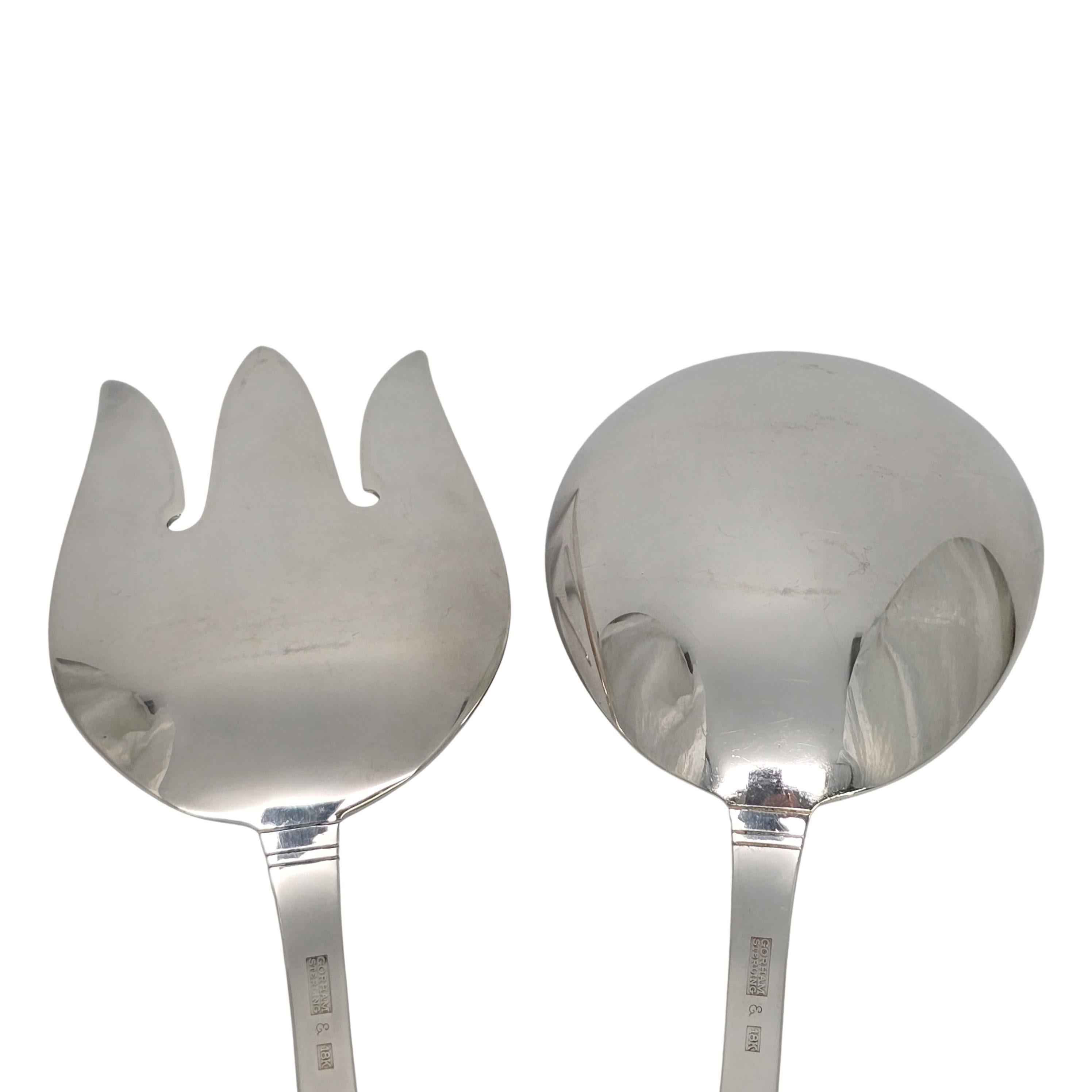 Set di forchette e cucchiai da insalata in argento sterling con punta d'oro di Gorham #18802 in vendita 3