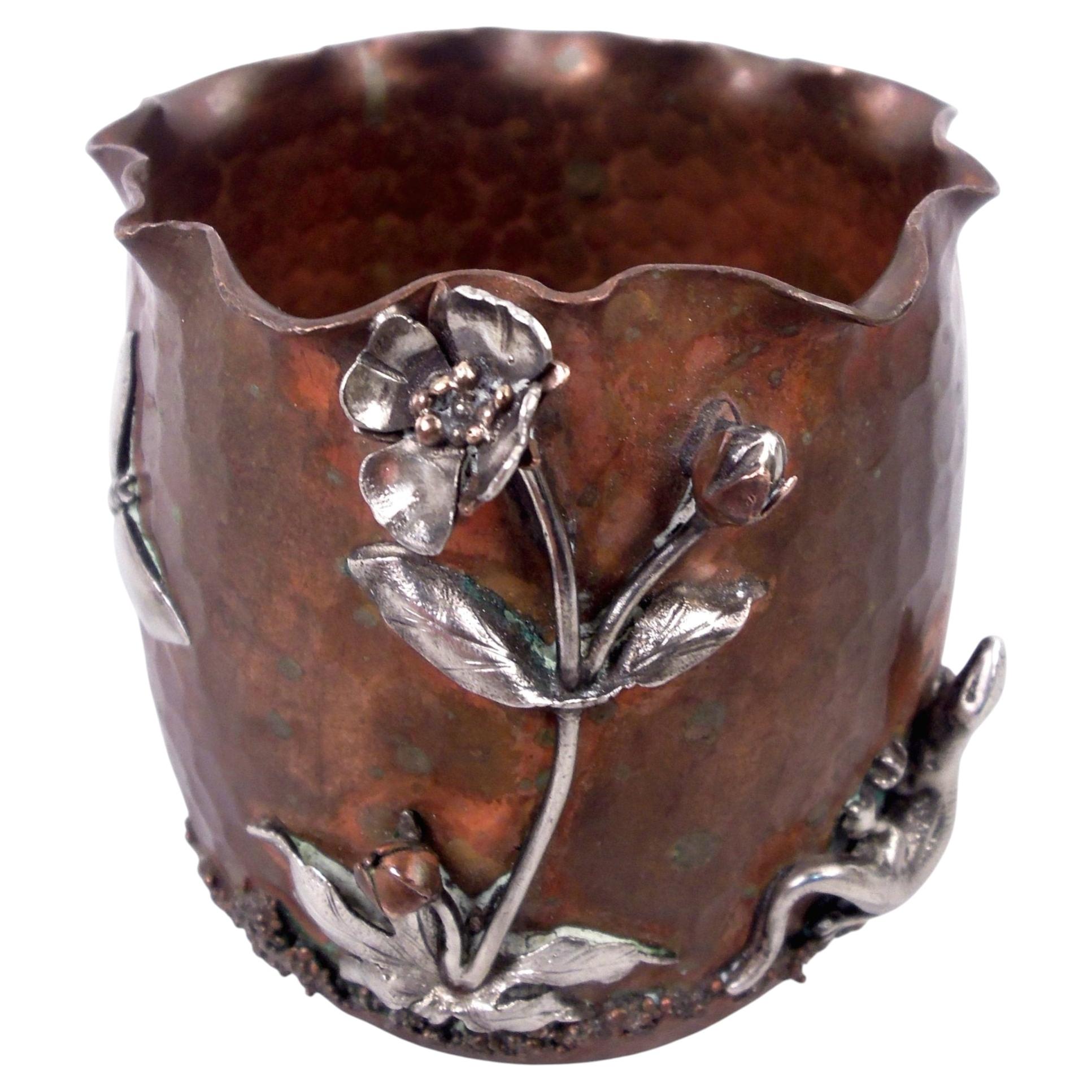 Gorham Japonesque Mixed Metal Copper Toothpick Holder, 1881