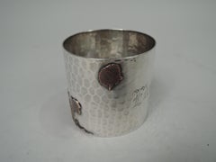 Gorham Japonesque Mixed Metal Hand Hammered Napkin Ring, 1882